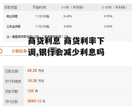 商贷利息 商贷利率下调,银行会减少利息吗