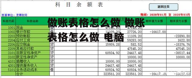 做账表格怎么做 做账表格怎么做 电脑