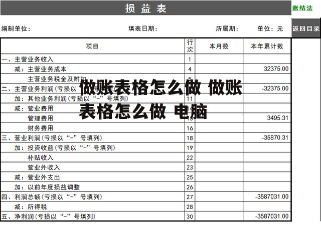 做账表格怎么做 做账表格怎么做 电脑