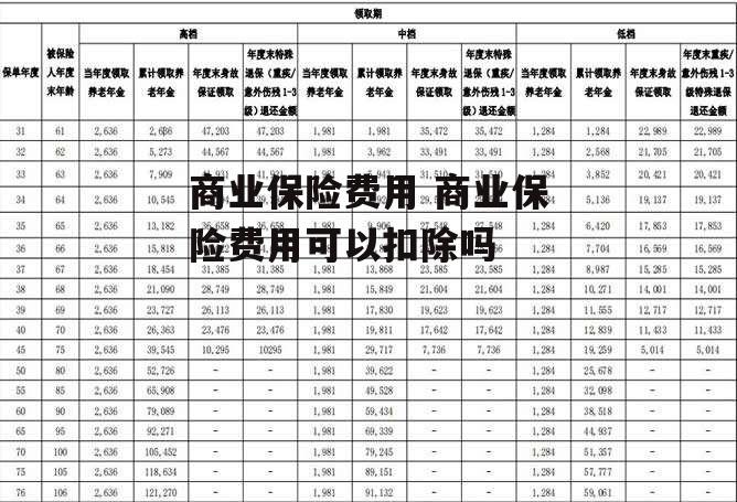 商业保险费用 商业保险费用可以扣除吗