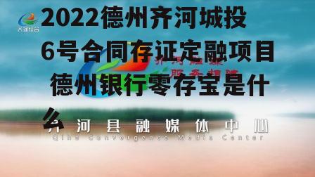 2022德州齐河城投6号合同存证定融项目 德州银行零存宝是什么