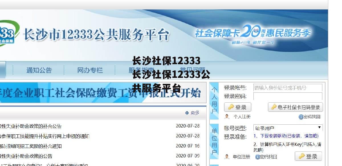 长沙社保12333 长沙社保12333公共服务平台