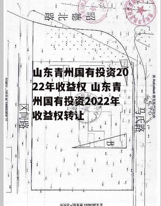 山东青州国有投资2022年收益权 山东青州国有投资2022年收益权转让