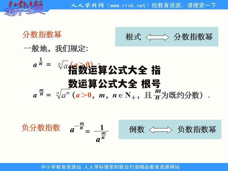 指数运算公式大全 指数运算公式大全 根号