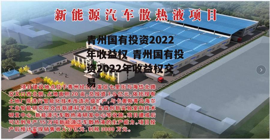 青州国有投资2022年收益权 青州国有投资2022年收益权交易