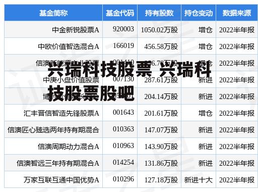 兴瑞科技股票 兴瑞科技股票股吧