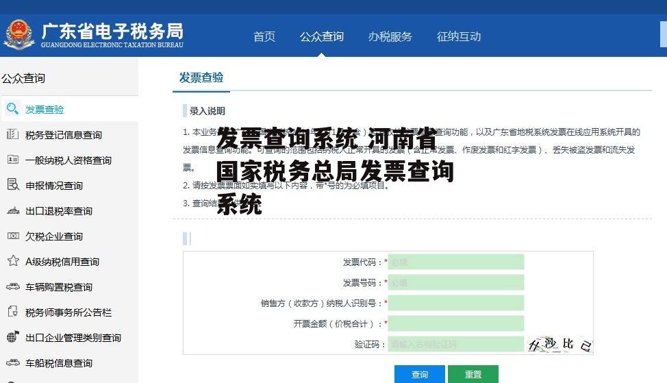 发票查询系统 河南省国家税务总局发票查询系统