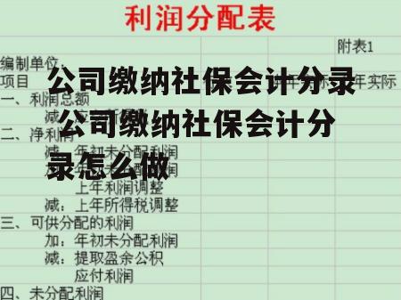 公司缴纳社保会计分录 公司缴纳社保会计分录怎么做