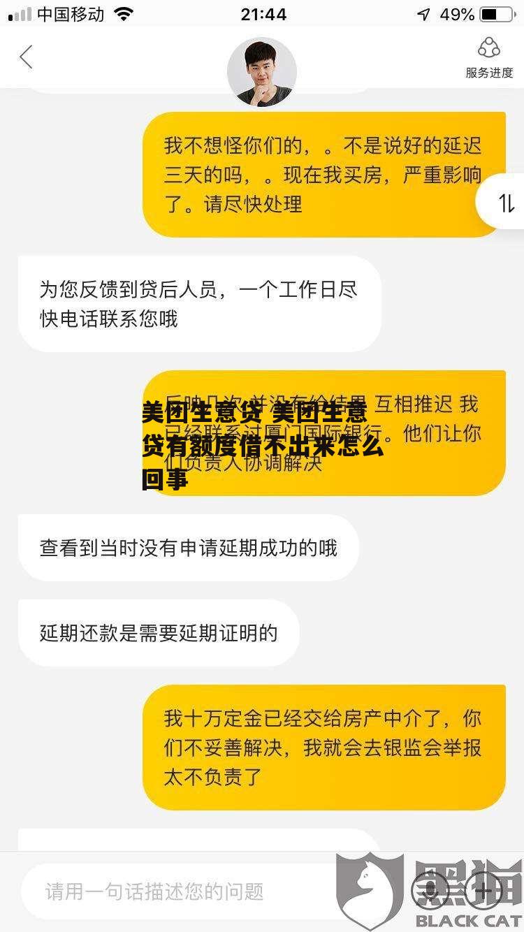 美团生意贷 美团生意贷有额度借不出来怎么回事