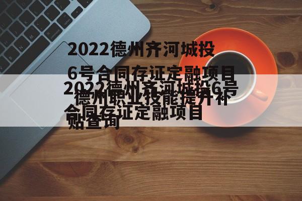 2022德州齐河城投6号合同存证定融项目 德州职业技能提升补贴查询