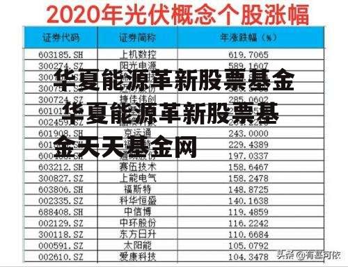 华夏能源革新股票基金 华夏能源革新股票基金天天基金网