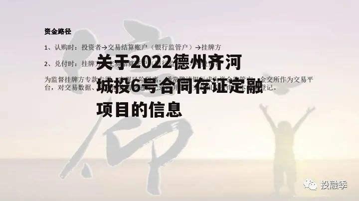 关于2022德州齐河城投6号合同存证定融项目的信息