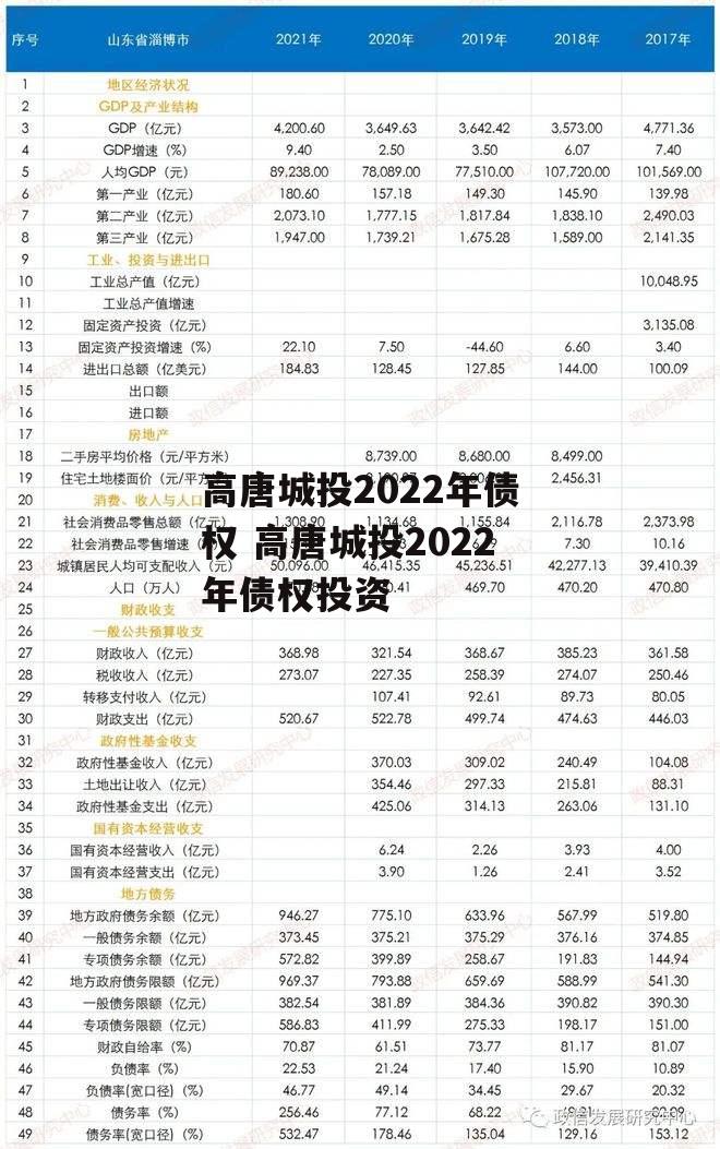 高唐城投2022年债权 高唐城投2022年债权投资