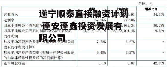 遂宁顺泰直接融资计划 蓬安蓬鑫投资发展有限公司