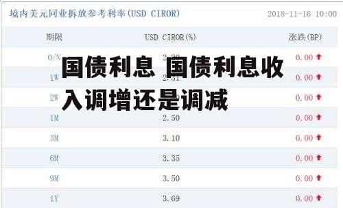 国债利息 国债利息收入调增还是调减