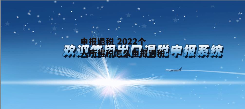 申报退税 2022个人所得税怎么申报退税