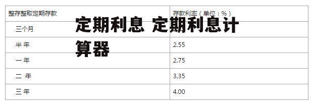 定期利息 定期利息计算器