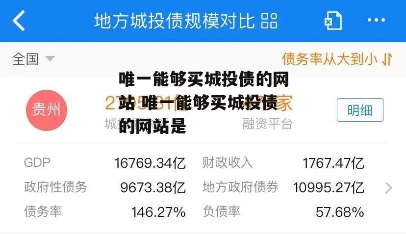 唯一能够买城投债的网站 唯一能够买城投债的网站是