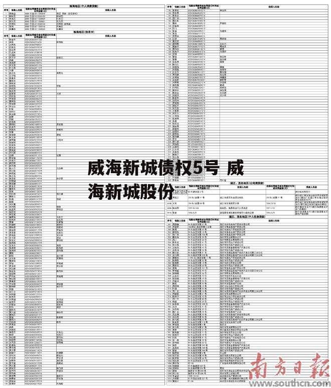 威海新城债权5号 威海新城股份