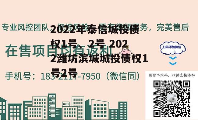 2022年泰信城投债权1号、2号 2022潍坊滨城城投债权1号2号