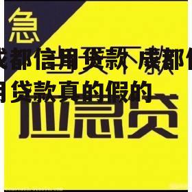 成都信用贷款 成都信用贷款真的假的