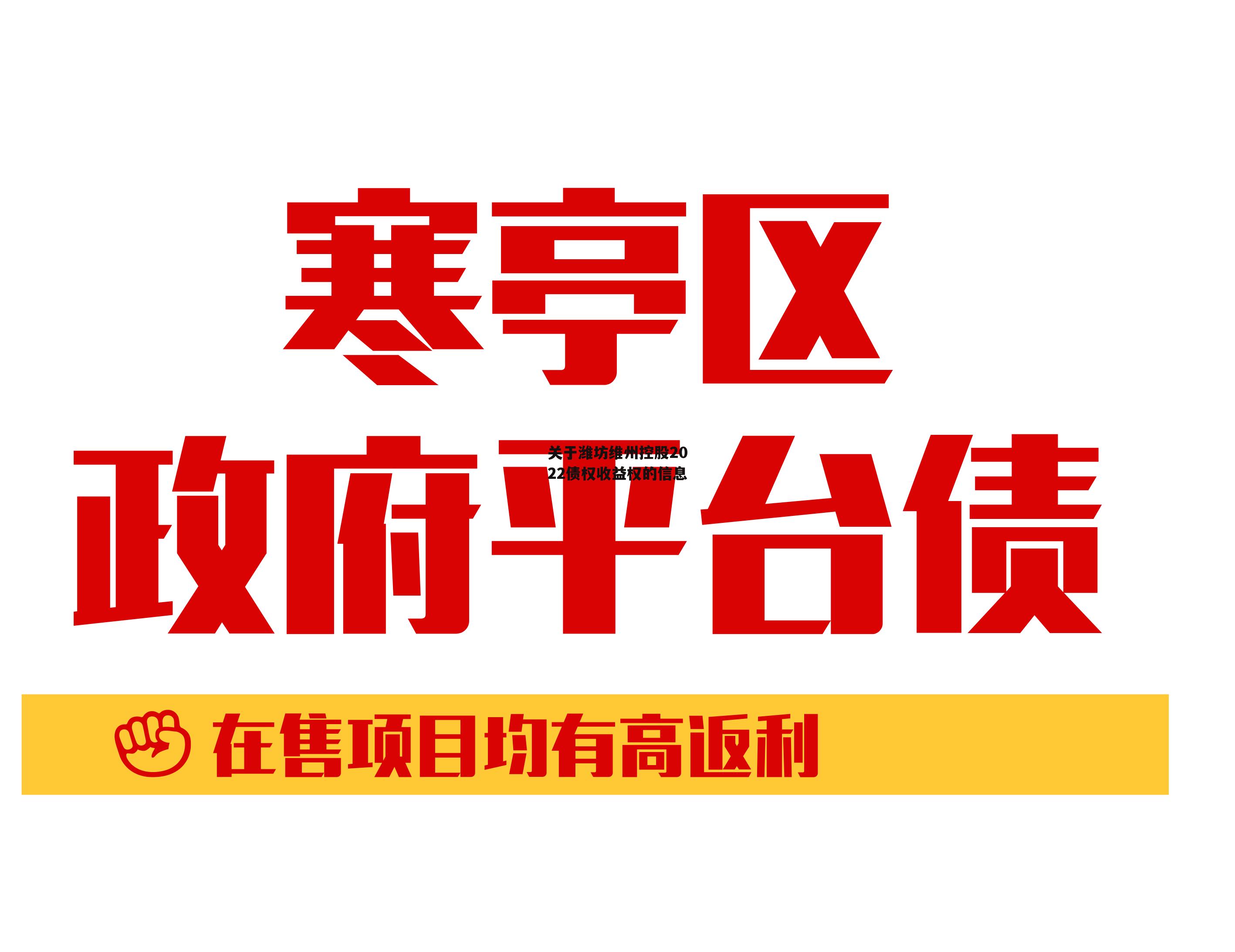 关于潍坊维州控股2022债权收益权的信息