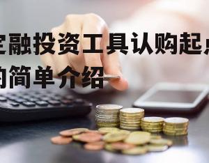 定融投资工具认购起点的简单介绍