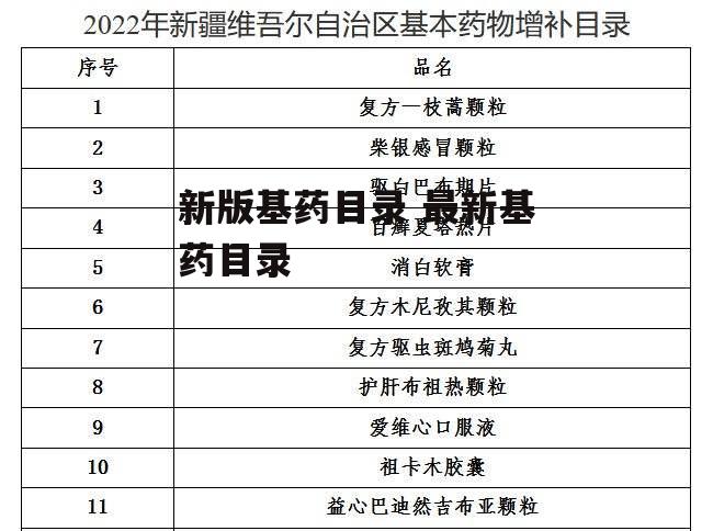 新版基药目录 最新基药目录