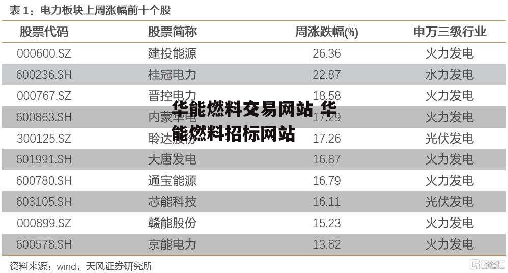 华能燃料交易网站 华能燃料招标网站