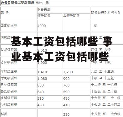 基本工资包括哪些 事业基本工资包括哪些