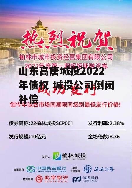 山东高唐城投2022年债权 城投公司倒闭补偿