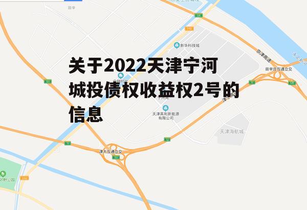 关于2022天津宁河城投债权收益权2号的信息