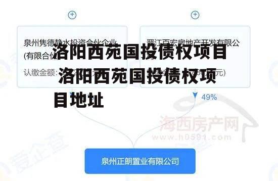 洛阳西苑国投债权项目 洛阳西苑国投债权项目地址