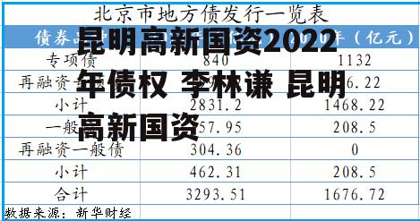 昆明高新国资2022年债权 李林谦 昆明高新国资