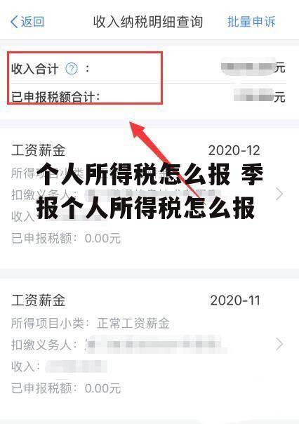 个人所得税怎么报 季报个人所得税怎么报