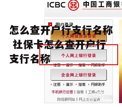 怎么查开户行支行名称 社保卡怎么查开户行支行名称