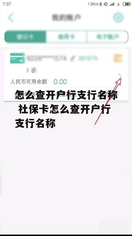 怎么查开户行支行名称 社保卡怎么查开户行支行名称