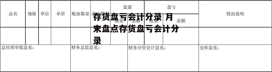 存货盘亏会计分录 月末盘点存货盘亏会计分录