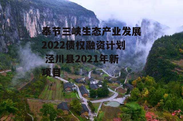 奉节三峡生态产业发展2022债权融资计划 泾川县2021年新项目