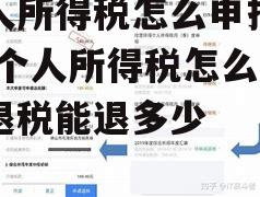 个人所得税怎么申报退税 个人所得税怎么申报退税能退多少