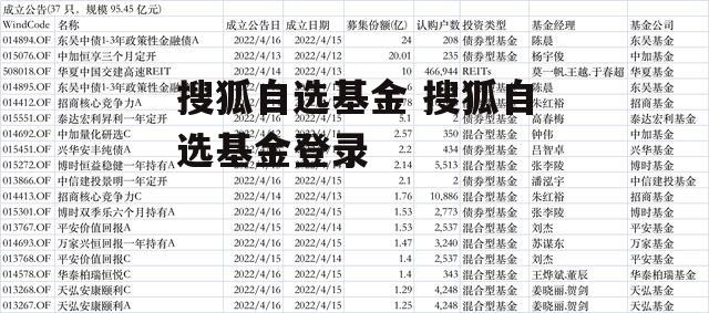 搜狐自选基金 搜狐自选基金登录