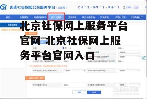 北京社保网上服务平台官网 北京社保网上服务平台官网入口