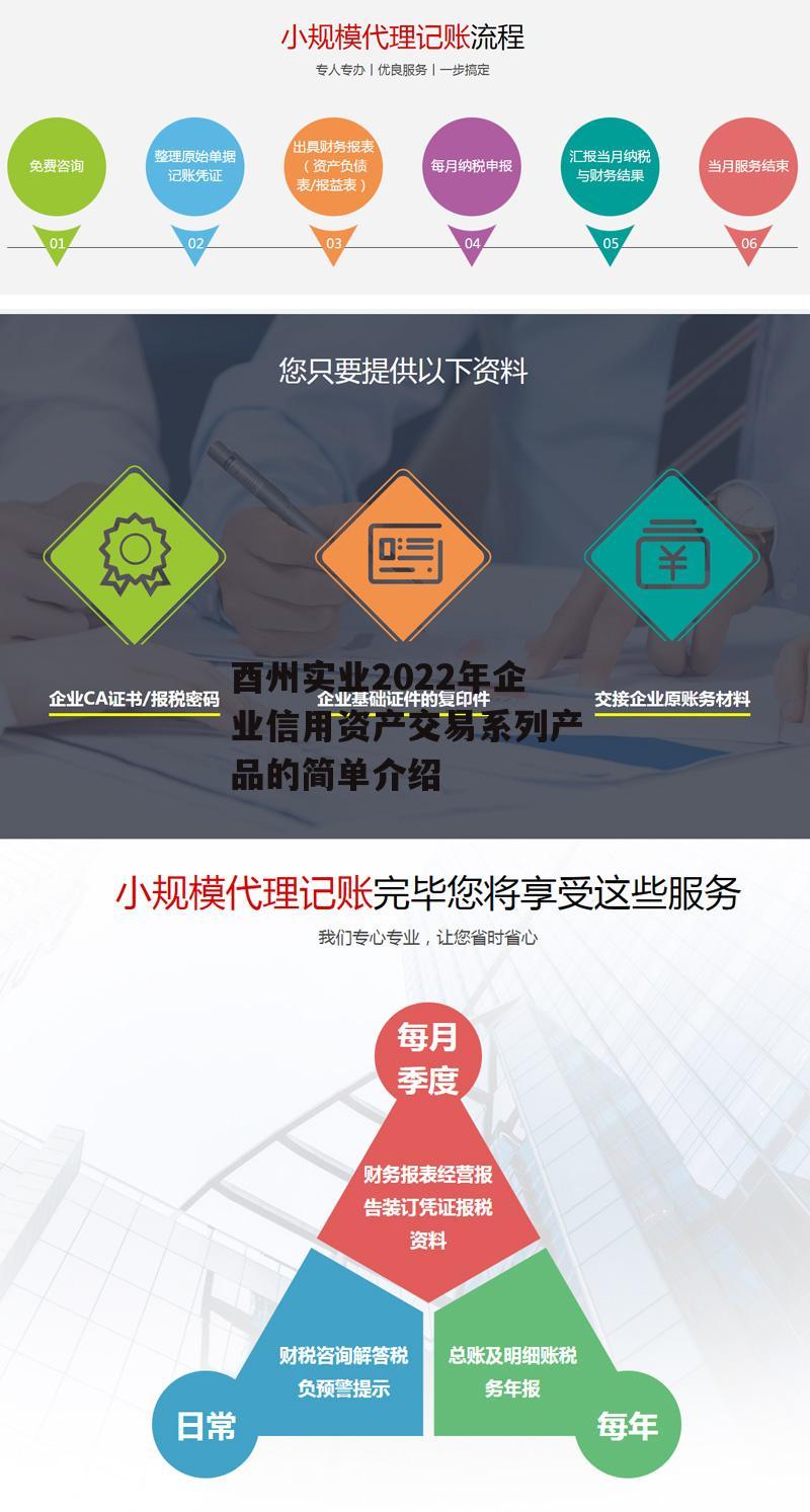 酉州实业2022年企业信用资产交易系列产品的简单介绍