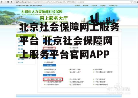 北京社会保障网上服务平台 北京社会保障网上服务平台官网APP