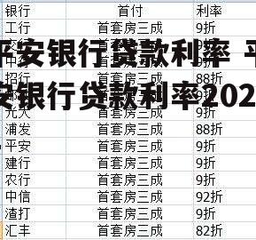 平安银行贷款利率 平安银行贷款利率2022