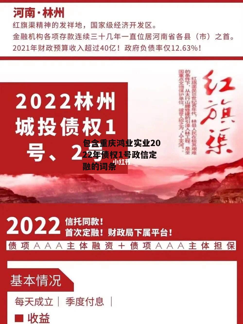 包含重庆鸿业实业2022年债权1号政信定融的词条