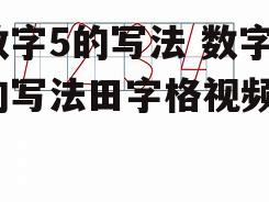 数字5的写法 数字5的写法田字格视频