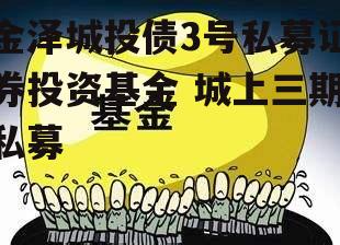 金泽城投债3号私募证券投资基金 城上三期私募