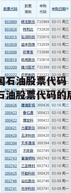 中国石油股票代码 中国石油股票代码的后缀