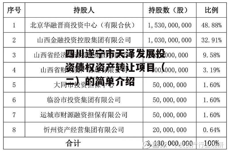 四川遂宁市天泽发展投资债权资产转让项目（二）的简单介绍